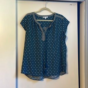DR2 Short Sleeve Blue Blouse-XXL